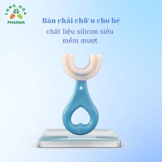 Bàn chải đánh răng E50 chữ U cho bé từ 2 - 6 tuổi, chải xoay 180 độ, massage răng, chất liệu Silicon chịu được lực cắn