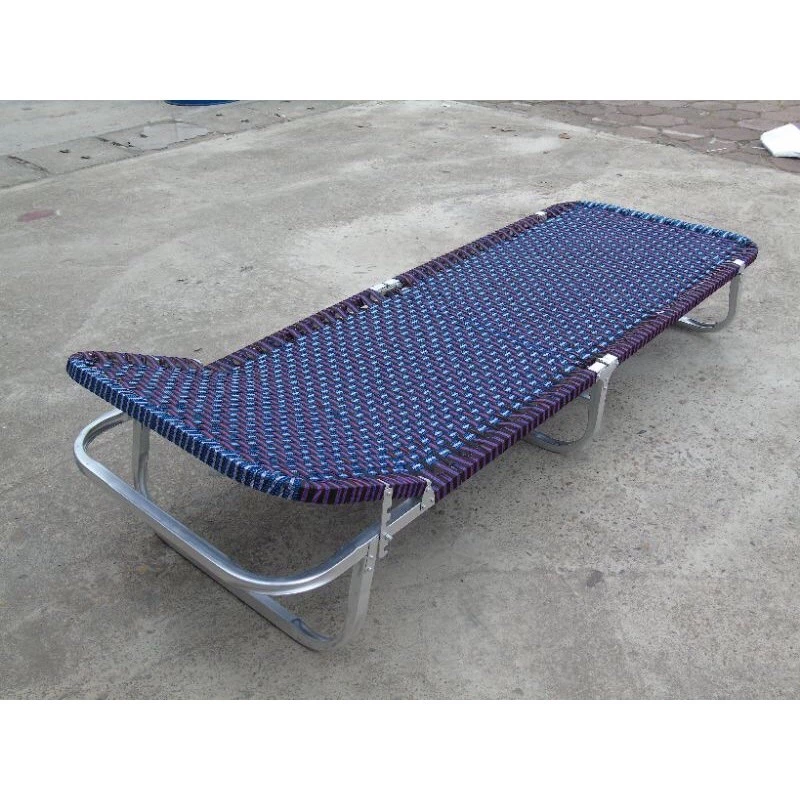 Giường Gấp Văn Phòng Khung Nhôm Vuông Giá Rẻ Dây Đan Sợi Tổng Hợp Siêu Dai