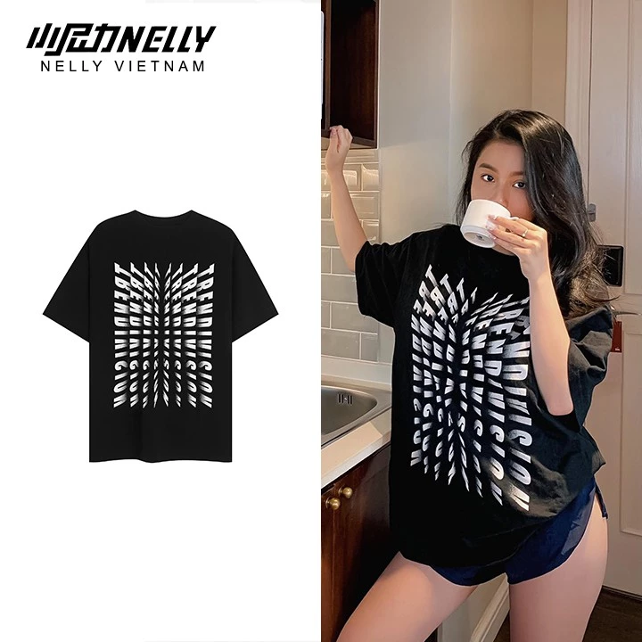 Áo thun NELLY Cotton 260gsm Premium - Trendivision Tay Lỡ Form Rộng Nam Nữ