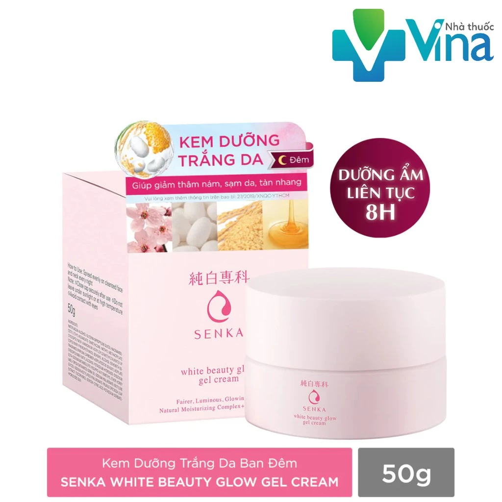 Kem dưỡng trắng da ban đêm Senka White Beauty Glow Gel Cream 50g