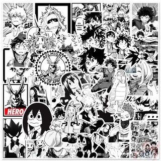 Bộ 50 Cái ❉ My Hero Academia. Sticker Dán Tường Series 01 Màu Đen Và Trắng Cổ Điển ❉ Sticker Dán Tường Chống Thấm Nước Thời Trang