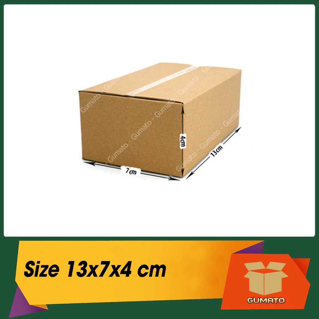 Size 13x7x4 cm, hộp giấy thùng carton gói hàng tại Gumato (Mã số P23)