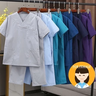 Scrub Suit Medical Doctor 'S Scrub Set Quần áo sơ mi - Nữ