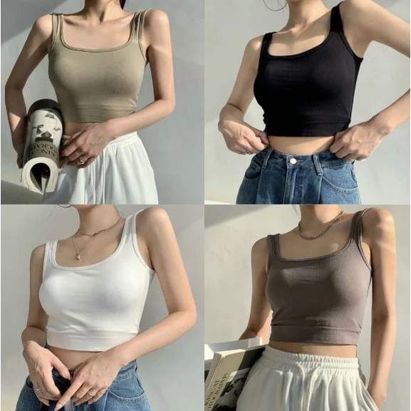 Áo Bra Cotton Cổ Vuông Dáng Lừng Basic 1809