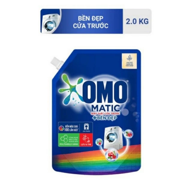 Túi Nước giặt Omo Matic dành cho máy giặt cửa trước túi 1,8kg