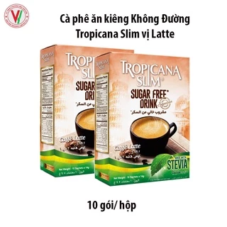 Combo 2 Hộp Cà phê ăn kiêng không đường chiết xuất từ lá cỏ ngọt Tropicana Slim Latte 140g (10 x 14g)