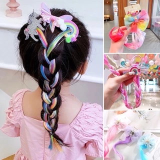 [50 MẪU] Kẹp tóc giả pony - lọn tóc màu sắc dễ thương cho bé gái