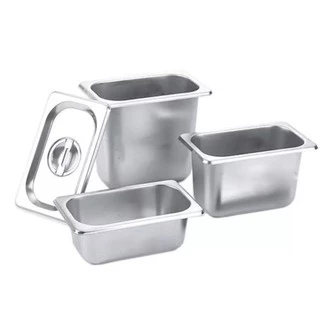 Khay Inox Đựng Thạch Trà Sữa Topping Size 1/9