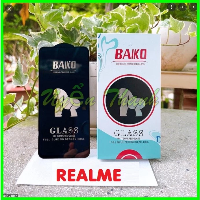 Cường lực Baiko Full màn Realme 5 6 6i 7 8 9 10 C3 C11 C12 C15 C20 C25 C30 C30s C35 C33 50A prime Q3 Q5 pro Neo 2T 2 3 5