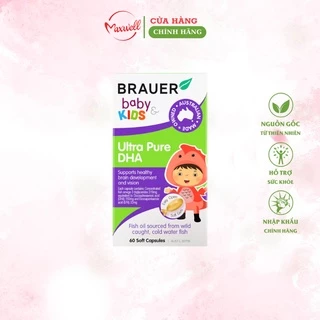 Viên Uống Bổ Sung Brauer Baby & Kids Ultra Pure DHA (7+ months) 60 Viên Maxwell