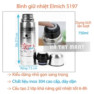 Bình giữ nhiệt Elmich 5197, bình giữ nhiệt 750ml