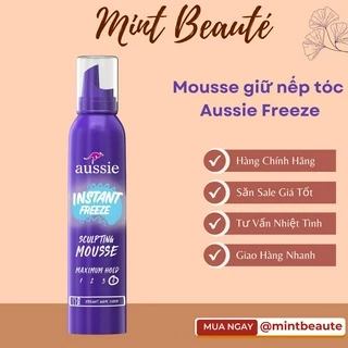 Kem mousse giữ nếp tóc xoăn, hippie 24h Aussie Instant Freeze Hair Mousse 170g của Mỹ