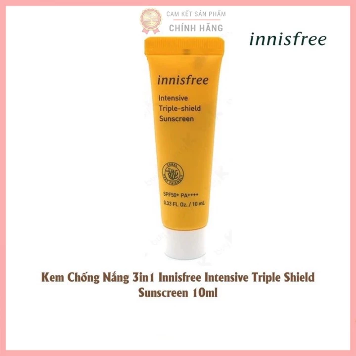 [ Mẫu 2020] Kem Chống Nắng Innisfree Intensive Triple Care Mini 10ml