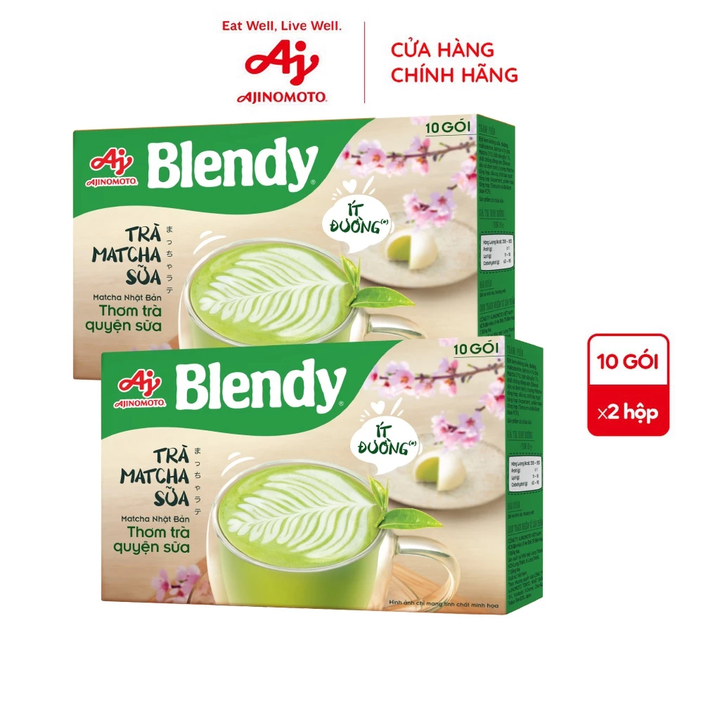 Combo 2 Hộp Trà Matcha sữa Blendy® 160g/Hộp (1 Hộp 10 Gói)