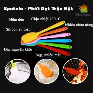 Dụng cụ làm bánh: Cây Spatula breadleaf - Phới dẹt trộn bột, đánh trứng silicon chịu nhiệt 21cm, 28cm