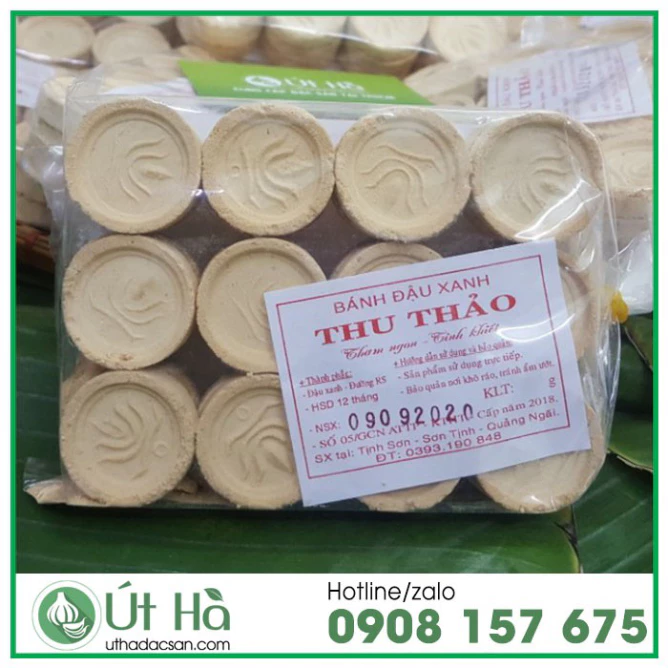 Bánh Đậu Xanh Tròn Đặc Sản Quảng Ngãi Sản Xuất Từ Nguyên Liệu Tự Nhiên Truyền Thống Không Chất Bảo Quản - Út Hà Đặc Sản