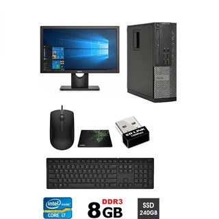 Bộ máy tính để bàn DELL nhập khẩu nguyên chiếc bảo hành 2 năm. cấu hình Core i7, 8GB, SSD 240GB, Màn 19 inch, phím chuột