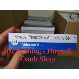 Kem Aldocont B gel (15g) 0.1% adapalene và 2.5% benzoyl peroxide, loại bỏ hết mụn nhanh, chấm mụn