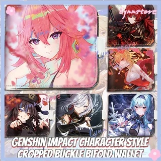 Genshin Impact Shenhe Hutao Diluc Ganyu Yae Miko Anime Khóa Ví Ngắn Cho Sinh Viên Whit Chủ Thẻ Tín Dụng Thời Trang PU Ví Dễ Thương Cosplay Quà Tặng