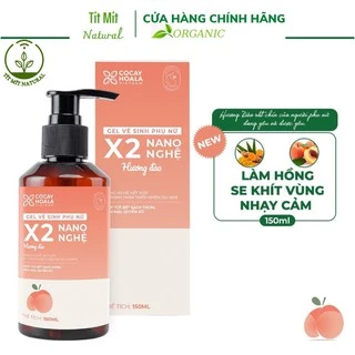 Dung dịch vệ sinh phụ nữ thảo dược Gel X2 Nano Nghệ Hương Đào - Hồng mịn, se khít Cỏ cây hoa lá 150g