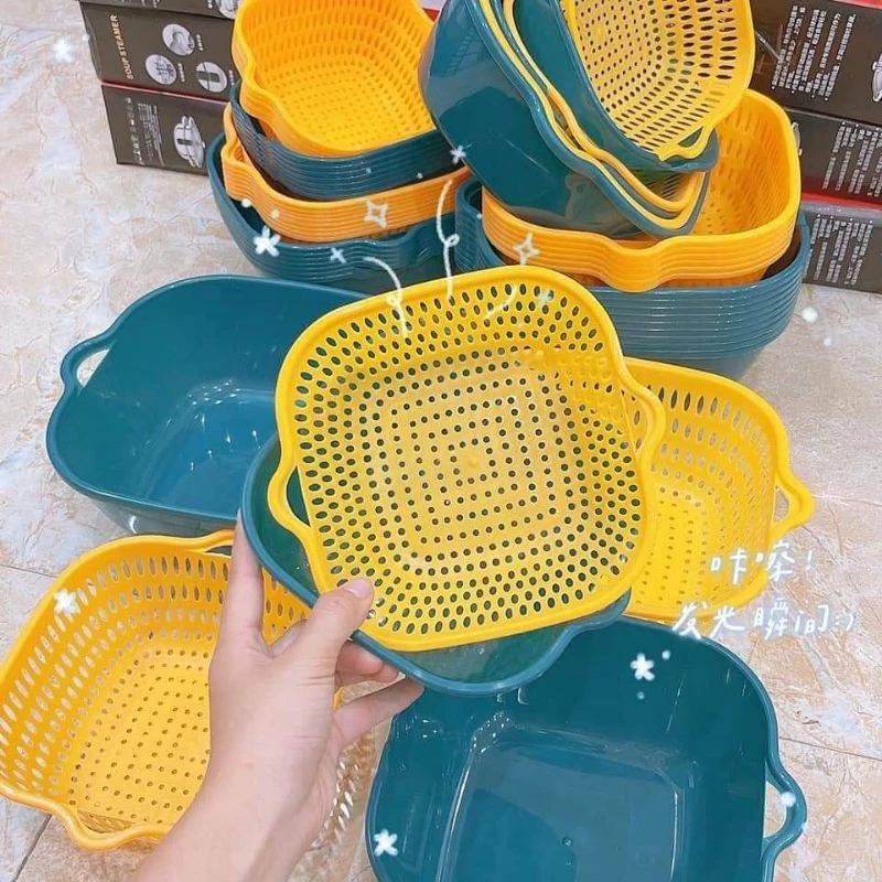 Anhduong SÉT 6 MÓN RỔ KÈM CHẬU TIỆN DỤNG