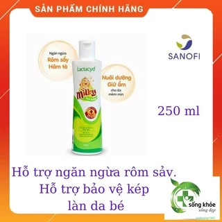 Lactacyd Milky chai 250ml và 500 ml-Sữa tắm ngăn ngừa rôm sảy cho bé, giải pháp bảo vệ kép cho làn da bé