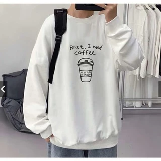 Áo sweater nỉ unisex form rộng Coffee nam nữ phong cách ulzzang Wind chất đẹp giá sĩ