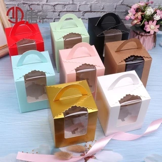 TD26-SET 5 Hộp đựng bánh cupcake nắp trong 9.2X9.2X11CM