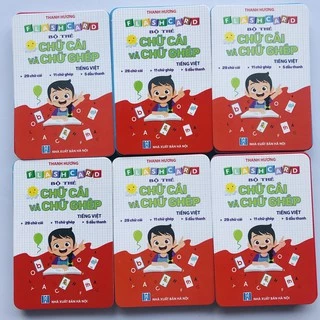 Bộ thẻ flashcard chữ ghép và chữ cái, chữ số cho bé học tiếng việt(khổ lớn 10x15cm)