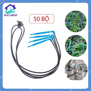 50 bộ tưới nhỏ giọt 4 que cắm, lưu lượng 8 lít/giờ siêu tiết kiệm nước