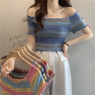 Áo len dệt kim mùa hè dáng croptop phong cách Hàn quốc cực xinh AL11