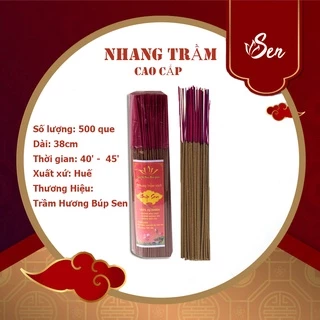 [Trầm Hương Búp Sen] Nhang Trầm thơm cao cấp Búp Sen 38cm 500 que - Trầm hương sạch tự nhiên