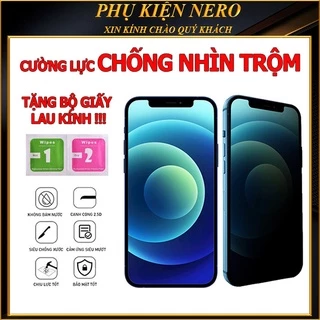 Kính Cường Lực Iphone Full Màn Chống Nhìn Trộm và Chống Vân Tay 6/6s/7/7plus/8/8plus/x/xr/xs/11/12/13/14/pro/max/plus