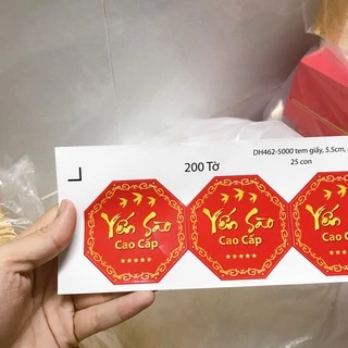 Com 10 tem dán hộp kim cương 100g