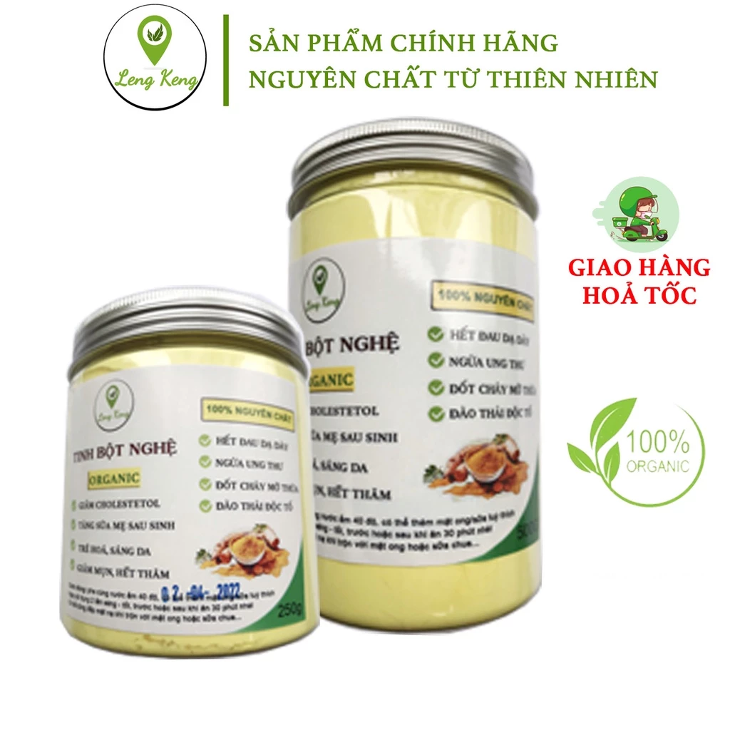 Tinh Bột Nghệ Nguyên Chất Organic LengKengFarm Từ Bột Nghệ Tươi
