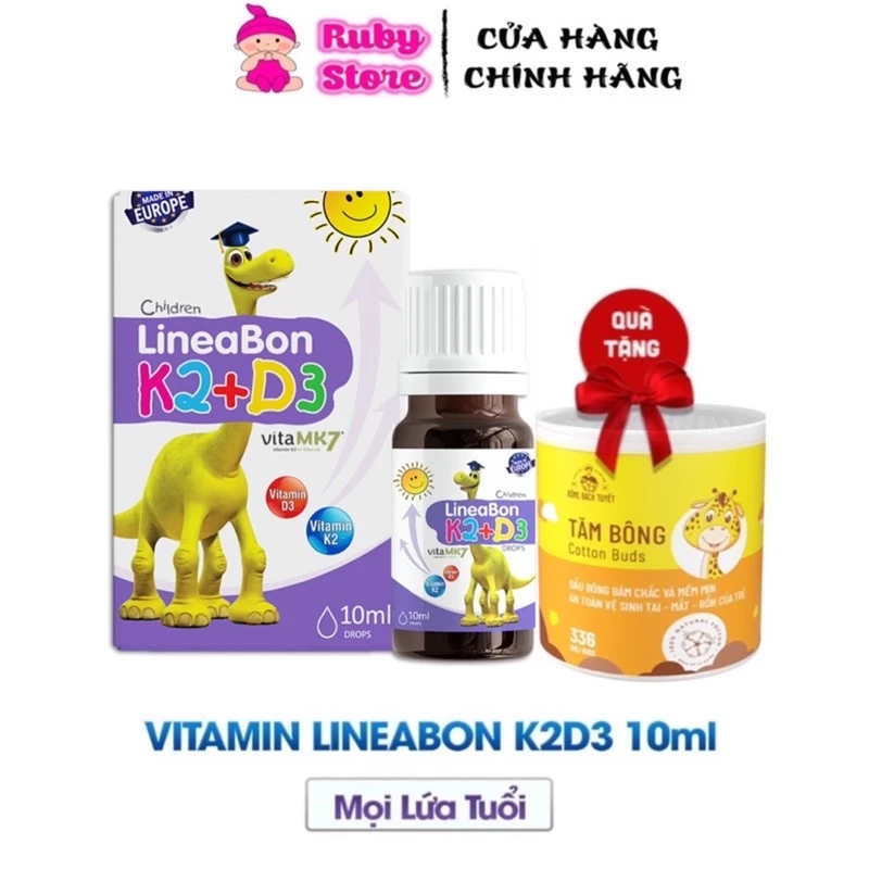 A3 Vitamin D3K2 Lineabon chai 10ml -tăng chiều cao cho bé chính hãng