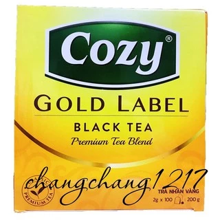 Trà Đen Túi Lọc Cozy Nhãn Vàng Gold Label Hộp 25 & 100 Túi