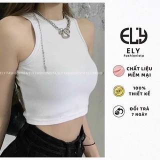 Áo croptop 3 lỗ nữ thun tăm CAO CẤP co giãn tốt ôm sát body tôn dáng- ELY206