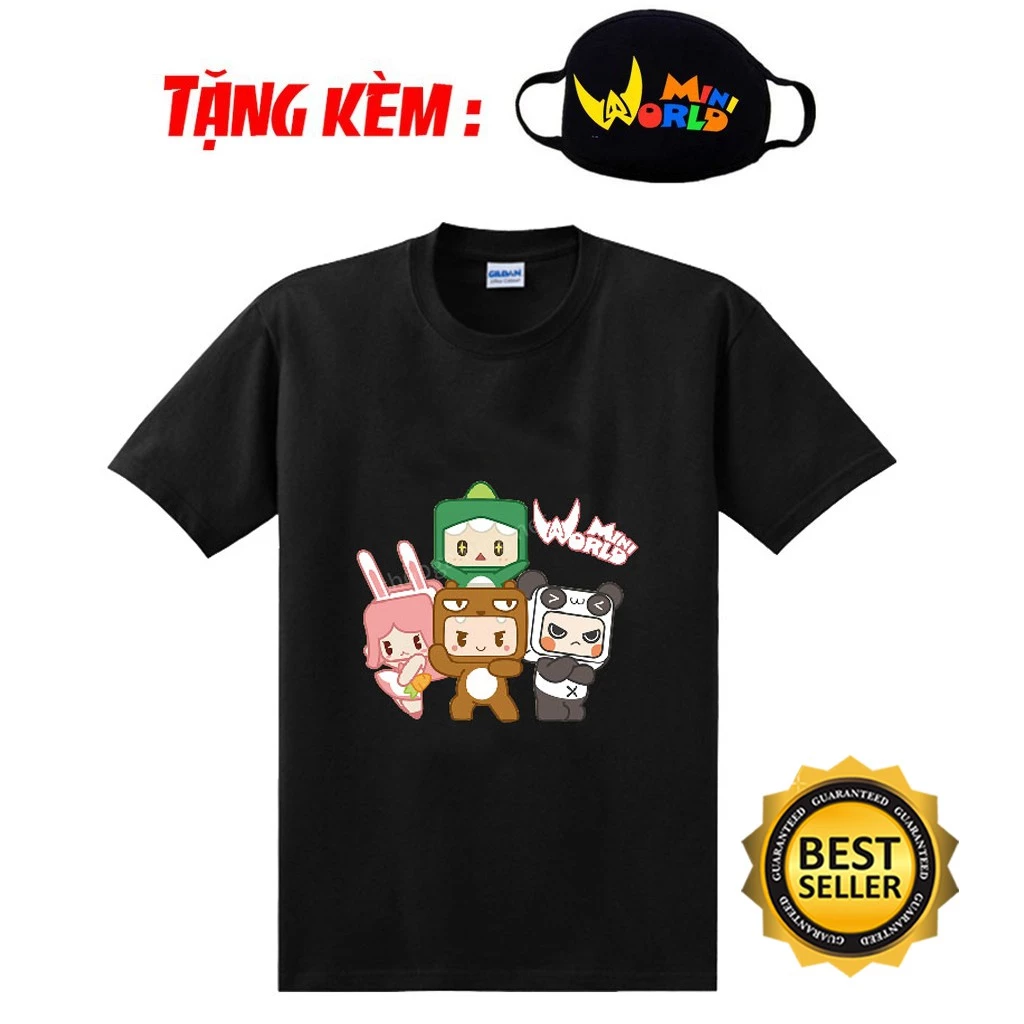 🔥HOT🔥Áo mini world bộ tứ siêu đẳng -Hero Team màu đen kèm quà tặng dễ thương