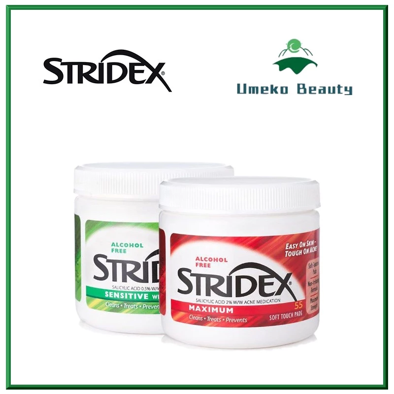 【Từ tp Hồ Chí Minh gửi hàng】Miếng lau giảm mụn  Stridex Axit Salicylic Mỹ Loại 0.5%/2% BHA 55 Pads Tẩy tế bào chết giảm mụn