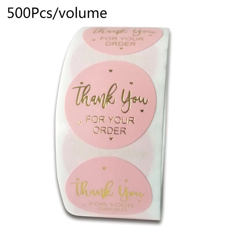 Set 500 Miếng Dán Tròn In Chữ Thank You For Your Order