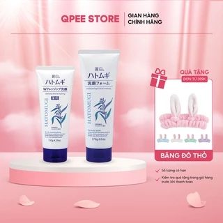 Sữa rửa mặt trắng da Hatomugi Cleansing Foam hạt Ý Dĩ Màu Trắng 130g/170g - QPEE STORE