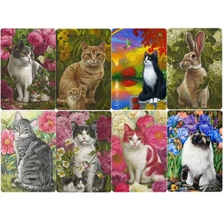 Bộ tranh đính đá 5d họa tiết chú mèo độc đáo kích thước 30x40cm diy dùng trang trí nhà cửa
