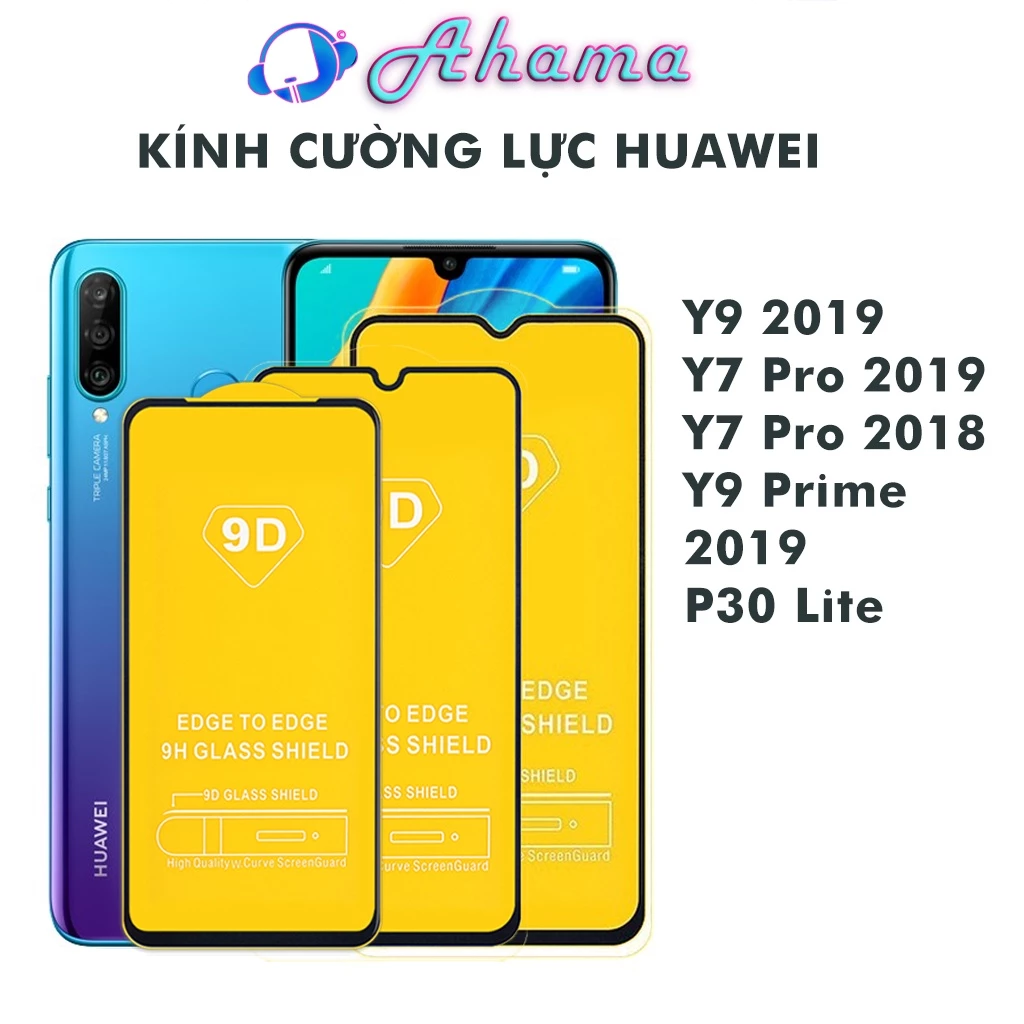 Kính cường lực huawei Nova 5T 3 3i 2i 3e 4e Y9 Prime 2019 Y9 2019 Y7 Pro 2019 Y7 Pro 2018 P30 Lite Full Màn Kính [9D]