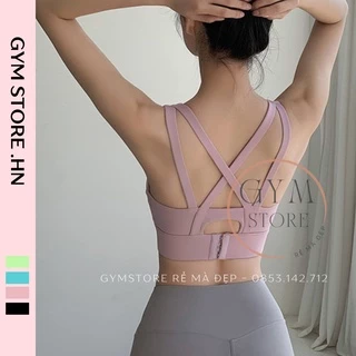 Áo Bra Hai Dây Croptop CÓ MÚT Thể Thao Nữ Tập Gym Yoga Cài Lưng Thun Poly Siêu Mềm Mịn Co Giãn Tôn Dáng 𝐆𝐘𝐌𝐒𝐓𝐎𝐑𝐄 769