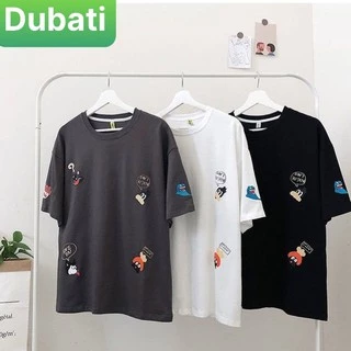  ÁO THUN FROM PHOM RỘNG NAM NỮ TAY LỠ STICKER MỚI UNISEX HÀN QUỐC- DUBATI FASHION