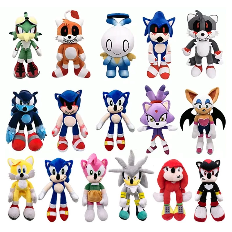 45cm-20cm Sonic The Hedgehog Shadow Amy Rose Knuckle Tail Sang Trọng Đồ Chơi Hoạt Hình Mềm Siêu Sonic EXE Jet Chao Plushie Đồ Chơi Búp Bê Nhồi Bông Ba Lô Cho Bé Gái