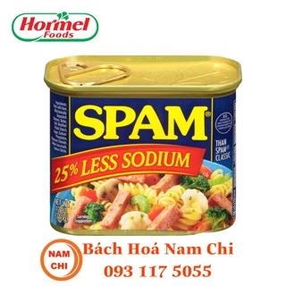 Thịt Hộp SPAM Ít Mặn 25% Less Sodium Nhập Khẩu Mỹ 340g