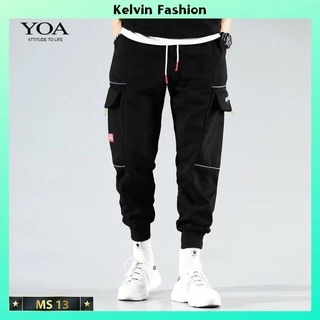 Quần Jogger Nam phối lưng thun bo chân, Quần Jogger Túi Hộp Nam Vải Kaki Co Giãn Thời Trang Kelvin Fashion - JG13