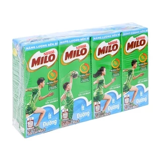 Lốc 4 hộp thức uống lúa mạch ít đường Milo Active Go 180ml